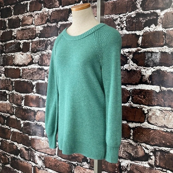 GAP Sweater Pullover Green Basketweave Knit Small Petite SP - Picture 7 of 13